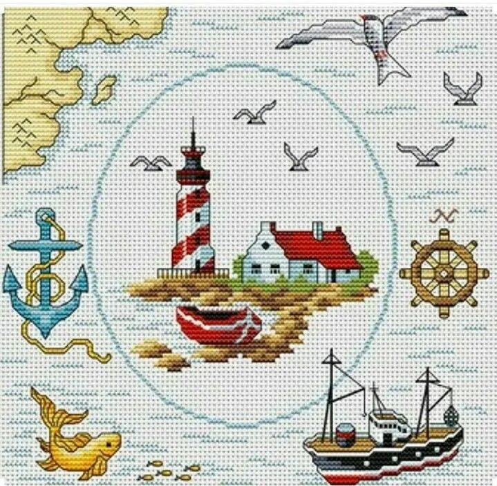 Панна корабли море. Вышивка крестом морские мотивы. Марья искусница маяк вышивка. Вышивка крестом ракушки. Вышивка крестом морское.