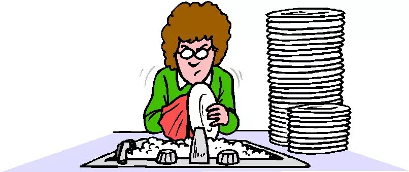 They do the washing up. Abwaschen. Wash up Clipart. To do the washing up. Wash up cartoon.