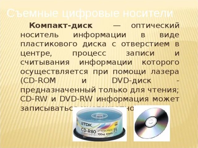 Компакт диск для многократной записи информации. Компакт диск для многократной записи информации