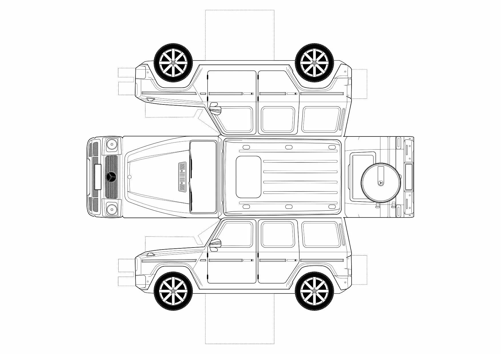 Шаблон для склеивания машин. Мерседес Бенц g63 чертежи. Мерседес Гелендваген g 63 чертежи. Чертеж Mercedes g63. Бумажная модель Mercedes g63.