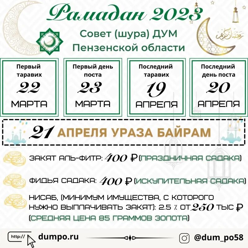 Расписание намазов март 2023