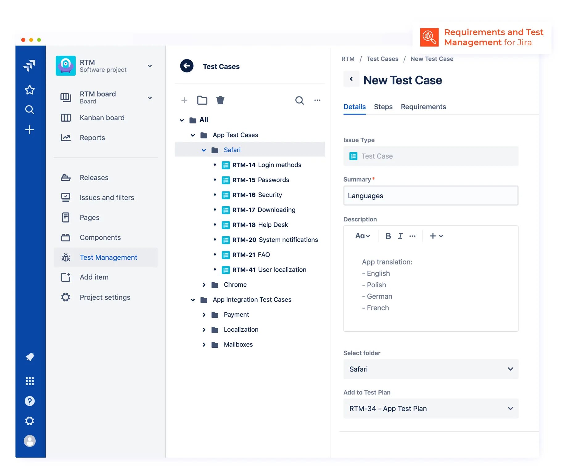 Test creating. Adaptavist test management. jira test management. плагин test management for jira. jira тест кейсы.
