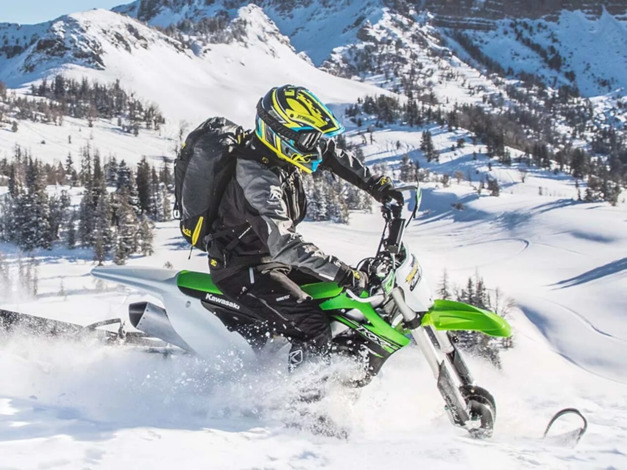 сноубайк kawasaki. Husqvarna snowbike. сноу байки. сноубайк клим. Yeti mx сноубайк.