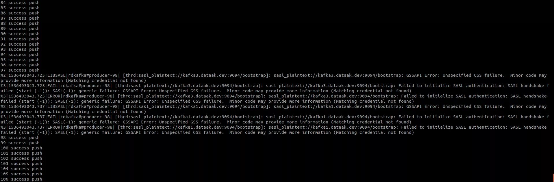 Credentials does not match. Generic failure. Unspecified GSS failure. Handshake failed. Error DD: Generic failure.