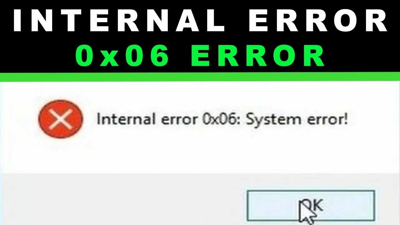 Код internal error. Error 0x06; System Error. Internal Error 0x06 System Error как исправить. Internal Error 0x06 System Error зайчик. Ошибка 0х00000006.