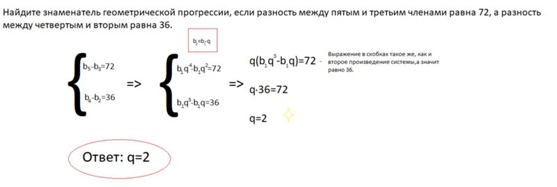 Найдите знаменатель геометрической прогрессии 12 4