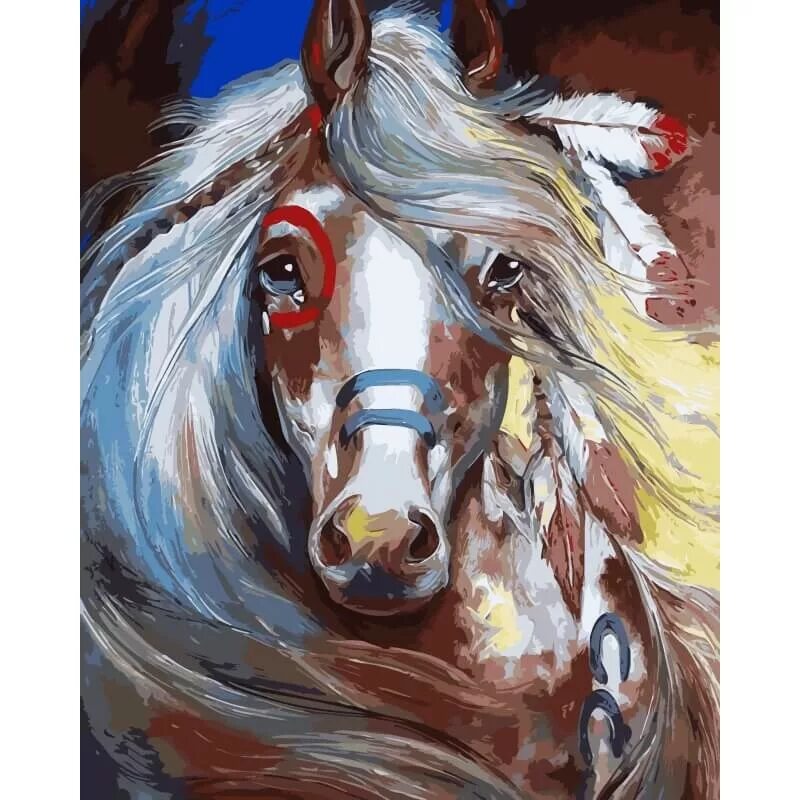 Марсия Болдуин картины. Картина по номерам индейская лошадь. Картина мозаика алмазная конь индейский. Лошадь акрилом.