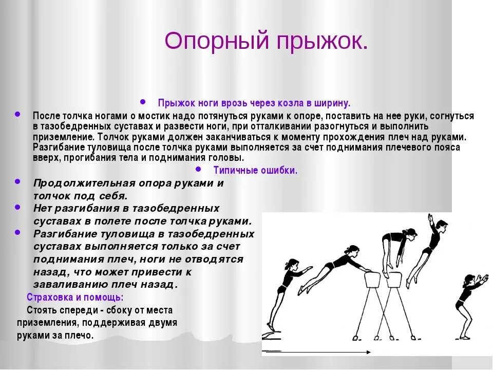 Фазы выполнения упражнения. Фазы выполнения упражнения. Прыжок ноги врозь через козла в ширину техника выполнения. Опорный прыжок через козла ноги врозь. Техника выполнения опорного прыжка через козла.