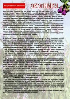 Окопник применение показания