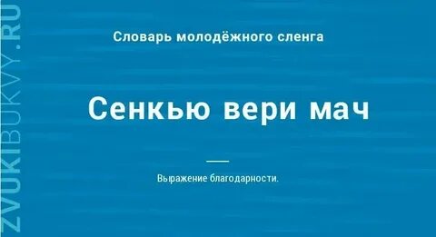 Сенкью вери матч перевод