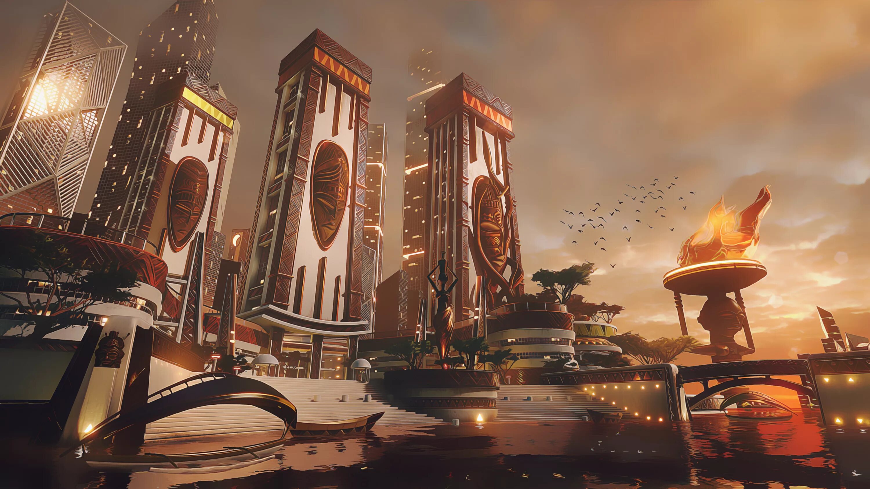 Эпоха будущего. Небоскребы sky-terra в сан-франциско. город будущего. фантастический город. футуристический город.