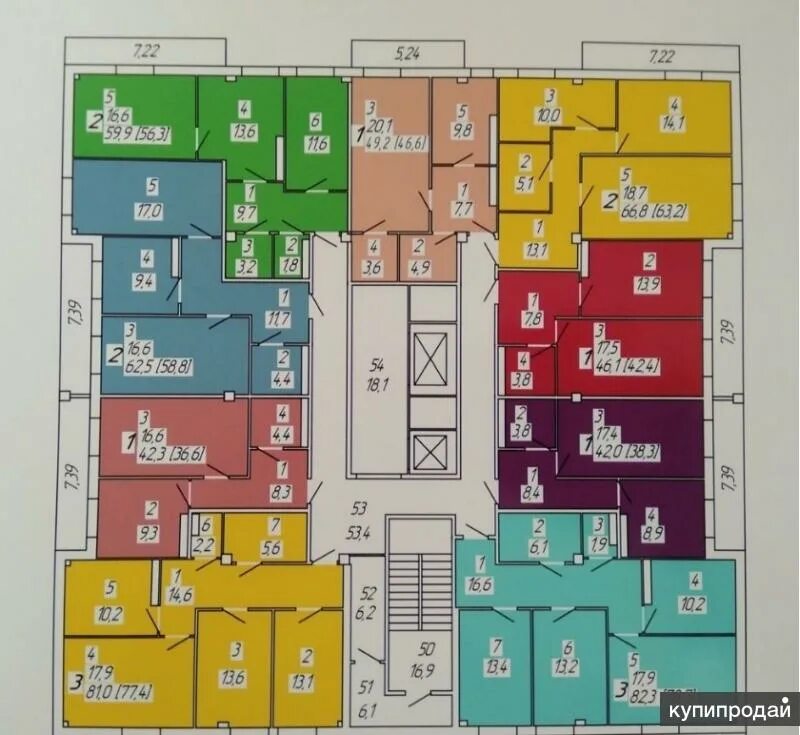 Купить 2-комнатную квартиру, 52 м² по адресу Челябинская область, Магнитогорск, 