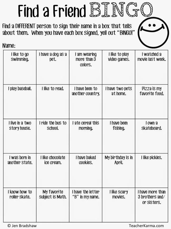 Getting to know me. Find a friend bingo. friends bingo. bingo get to know for children. getting to know each other games.