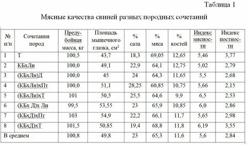 Соотношение мясо и костей