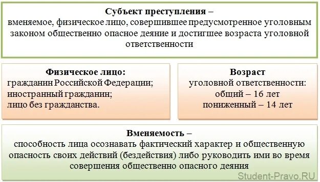 Уголовное право субъекты.