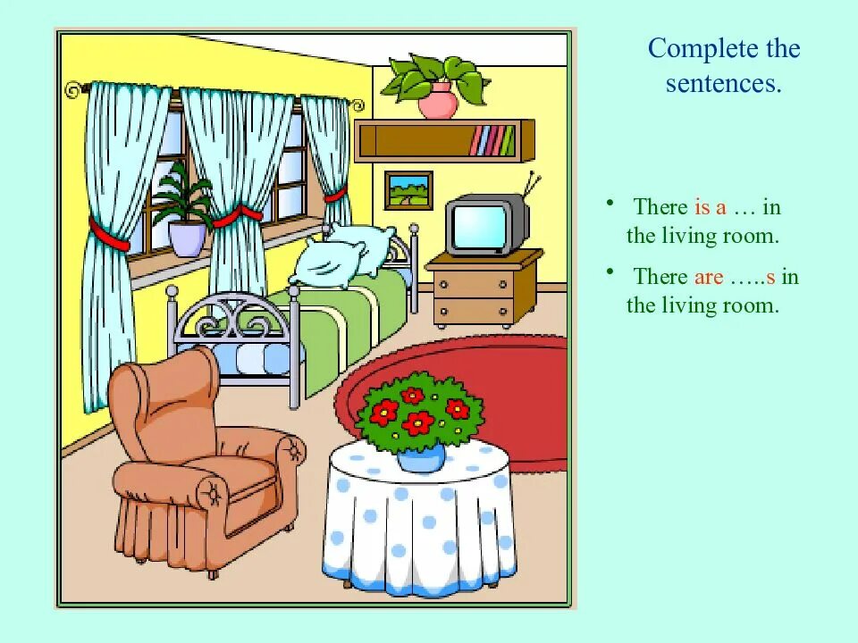 Complete there is there isn t. Картинка комнаты для описания. описание комнаты. описать комнату. there is there are комната.