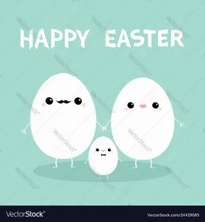 Happy easter egg family with lips mustaches love vector image. 