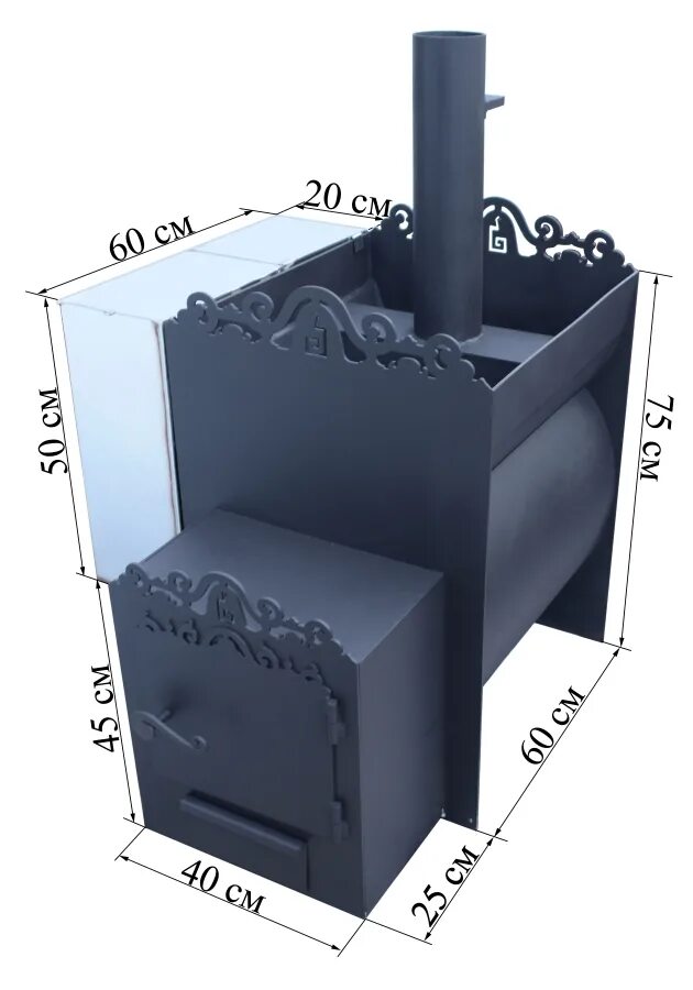 Уфа башпечи сайт. Печь банная 900х350х650 бак 64л металл 3мм. Банная печь Башкирская 530 с выступом. Печь банная уфимка 530-1м. Печь в баню из трубы 530 горизонтальная.