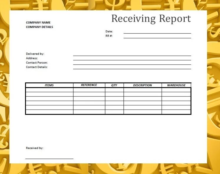 Receipt of documents. Delivery Report. Деливери ордер. Delivery and Receipt Act. Report receiving