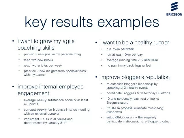 Objectives and Key Results. Objectives and Key Results examples. Sample example. Objective and Key Results ЯНАО.