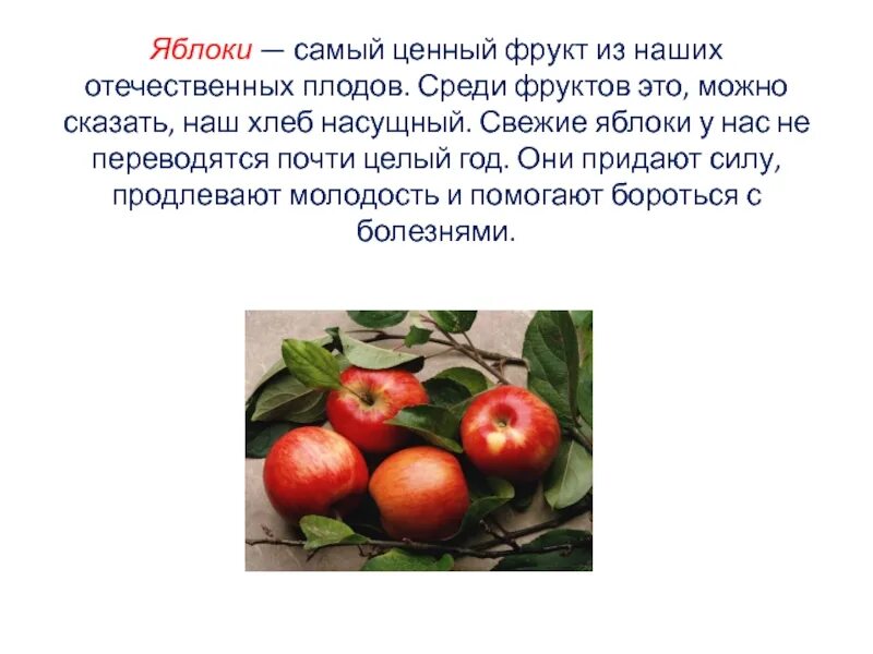 Почему любят яблоки