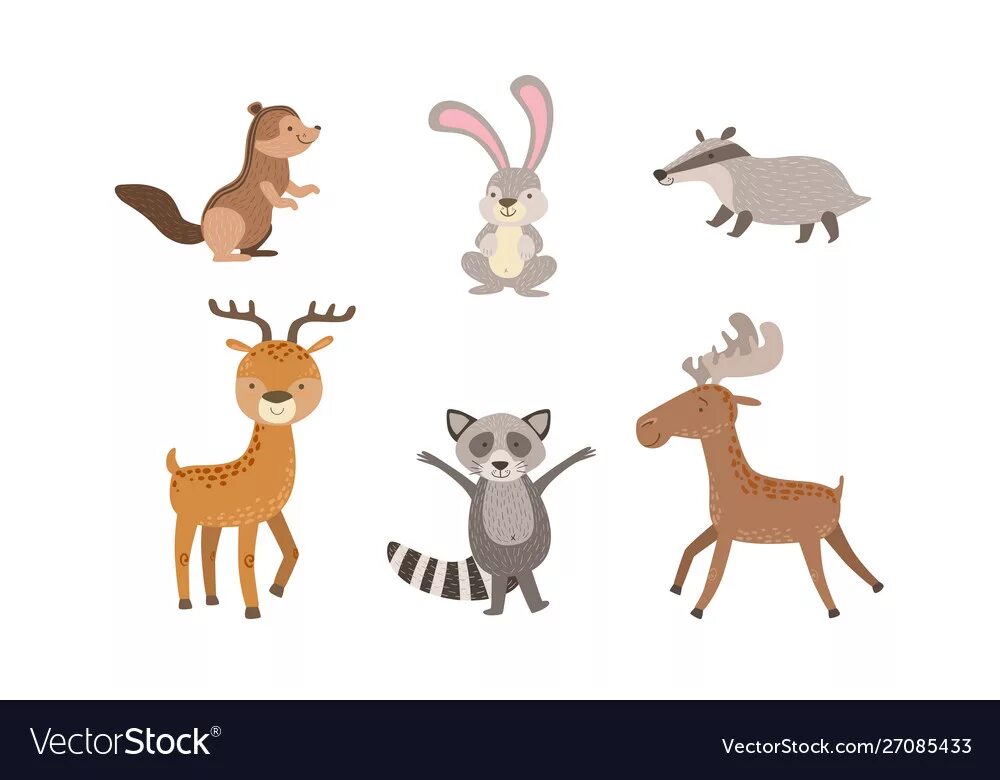 Енот олень. Плоские животные рисунки. Лес с животными вектор. Олень и енот. Фон лесными животными мелкие рисунки картинка.