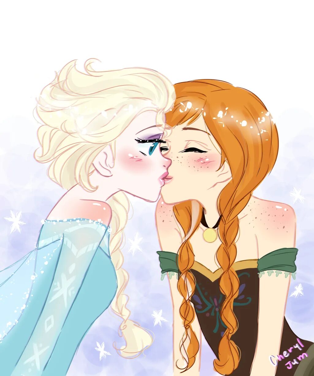 Lesbian freeze. Elsa x Anna. Elsa/Anna Юри.