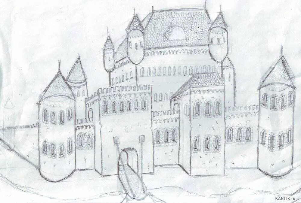 Замок 7 класс. Замок рисунок карандашом. Средневековый город рисунок. Эскиз замка карандашом. Дворец карандашом.