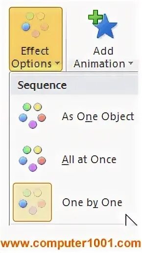 Effect options. Effect options
