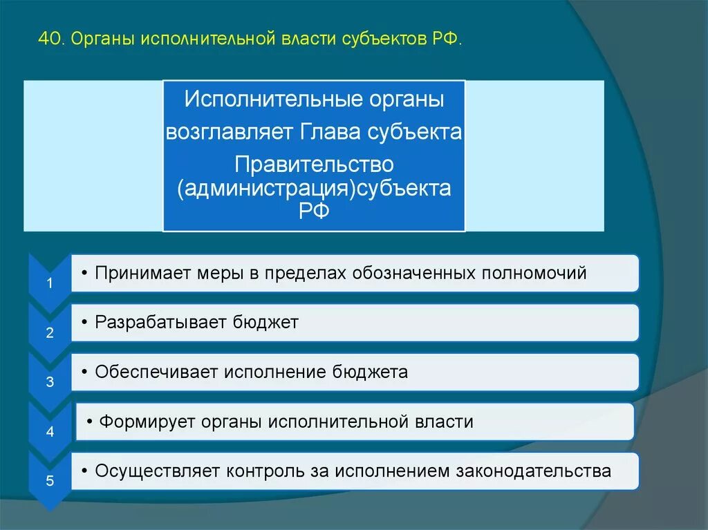 Органы исполнительной власти субъектов рф функции