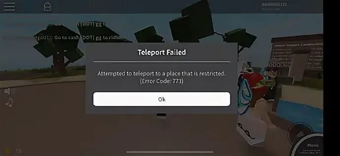 Что значит ошибка 773 в игре роблокс. Error code 773 roblox. ошибка 773 в роблокс. 773 код роблокс. teleport failed roblox.