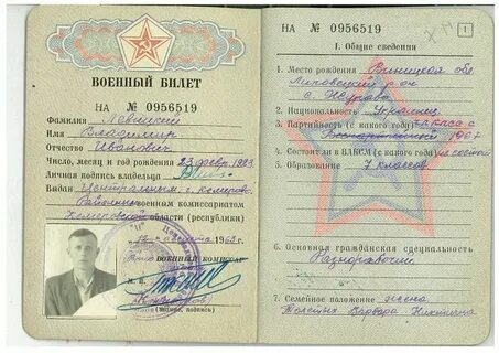 20 б в военном билете