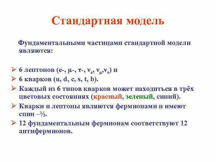 Стандартная модель частиц