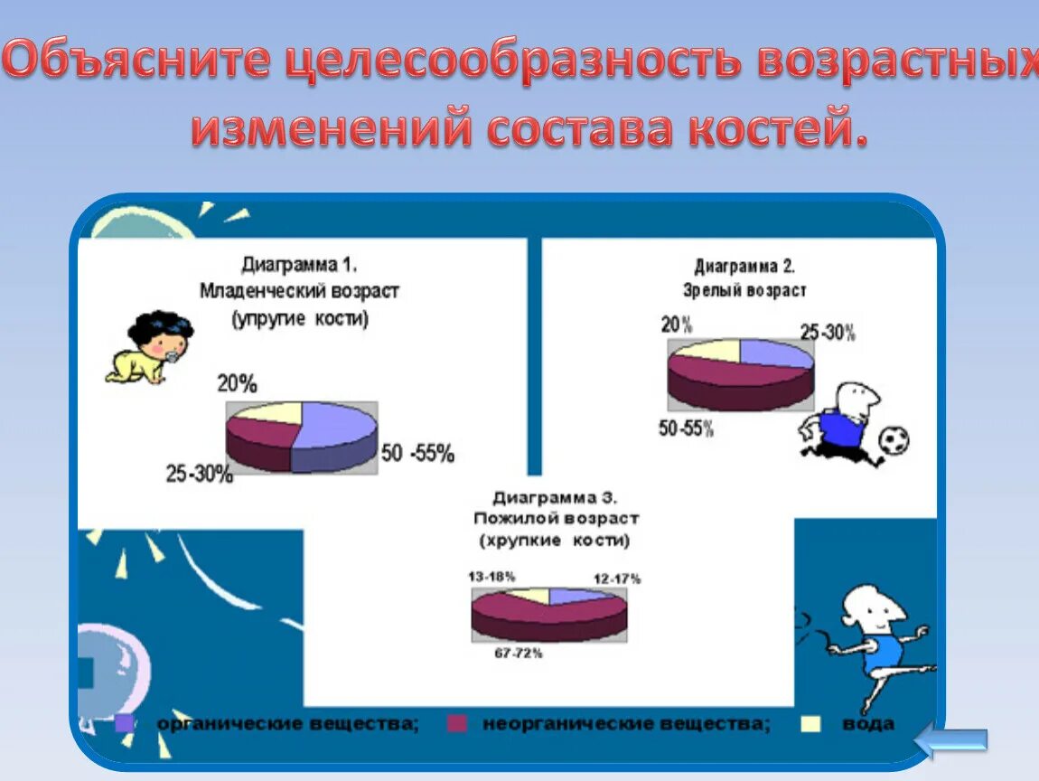 Возрастные изменения состава костей. Химический состав кости диаграмма. Возрастные изменения химического состава костей. Возрастные изменения в составе кости. В химическом составе костей пожилого человека