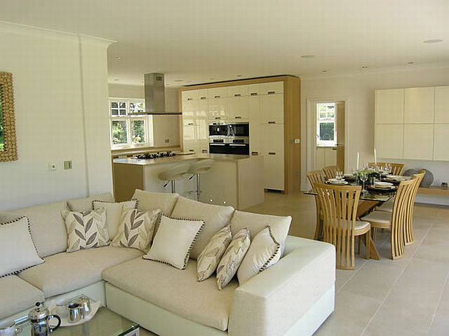 cuisine américaine ouverte salon salle manger îlot bar Open plan kitchen living 