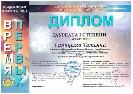 Дипломанты 1 степени какое место в танцах