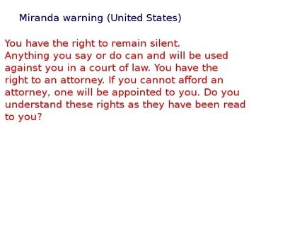 Miranda's rights