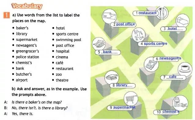 Label the places on the Map.. Use an карта. Use Word. My neighbourhood 6 класс Spotlight. Use the words to label the