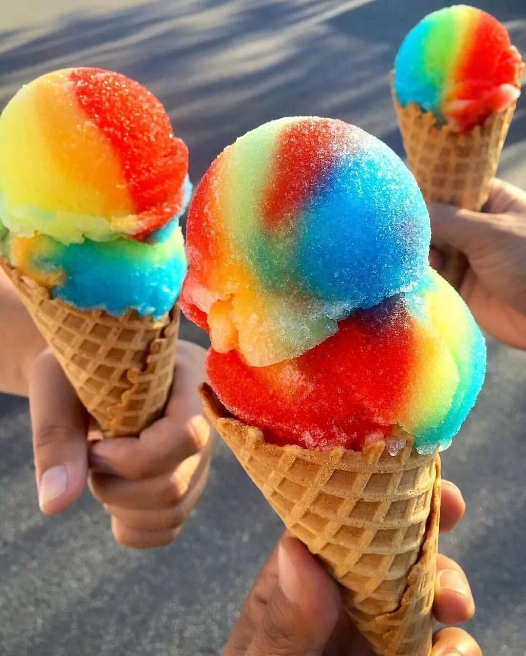 Красивое мороженое. Необычное мороженое. Радужное мороженое. Разноцветное мороженое.