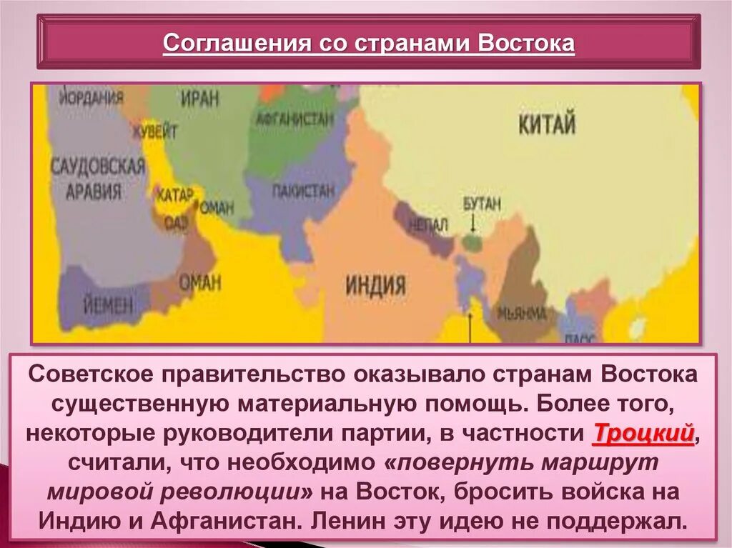 В восток входят страны. Отношения СССР со странами Востока в 20-е годы. Соглашение со странами Востока. Соглашения со странами Востока в СССР. Отношения СССР со странами Востока.