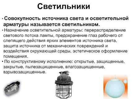 Типы фонарей