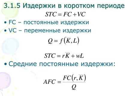 Как найти издержки формула