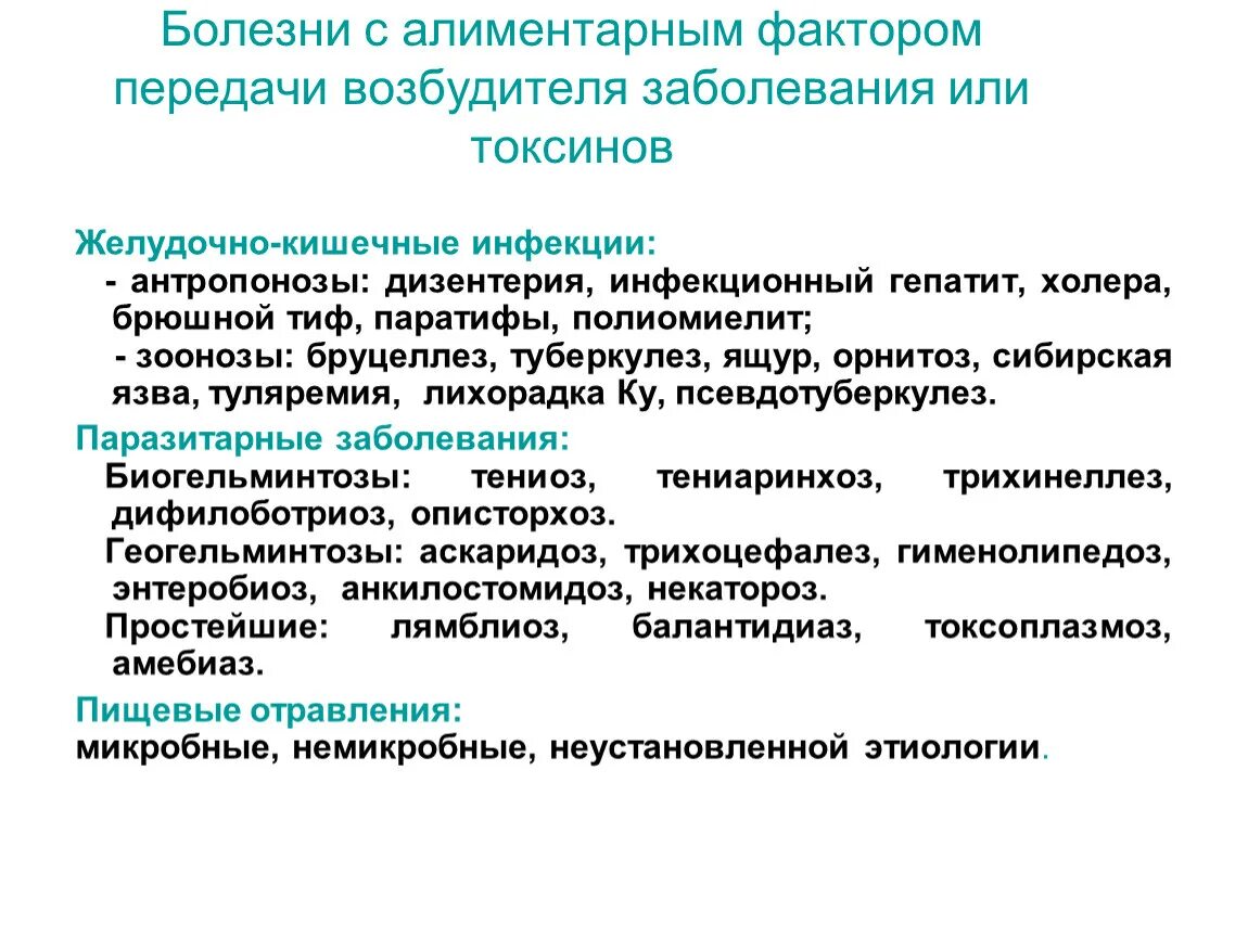 Передача больным. Заболевания с алиментарными факторами передачи болезней. Болезни с алиментарными факторами передачи возбудителя. Факторы передачи кишечных инфекций. Фактор передачи возбудителей кишечных инфекций.