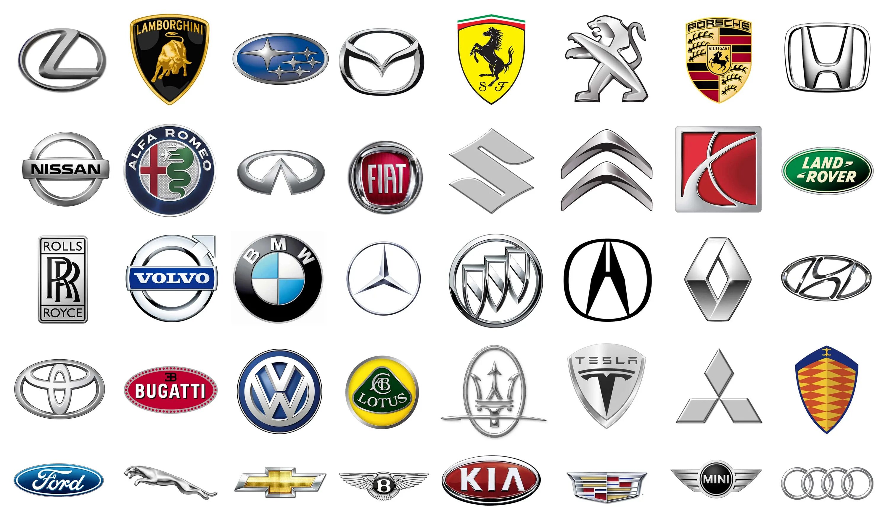 Марки автомобилей. Автомобильные значки. Эмблемы машин. Логотипы автомобильных марок.