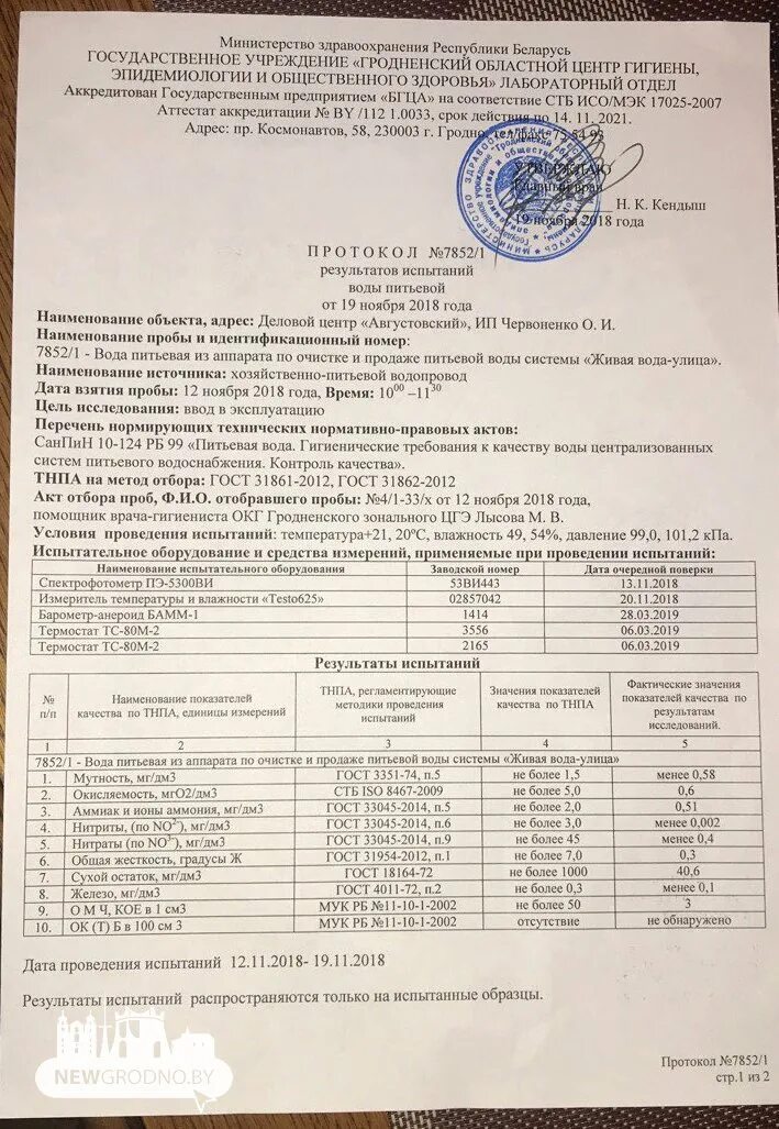 Гост воды 31954 2012. Протокол исследования воды питьевой. Протокол лабораторных испытаний питьевой воды. Протокол испытаний воды питьевой. Протокол питьевой воды 2021.