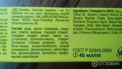 Невская косметика состав