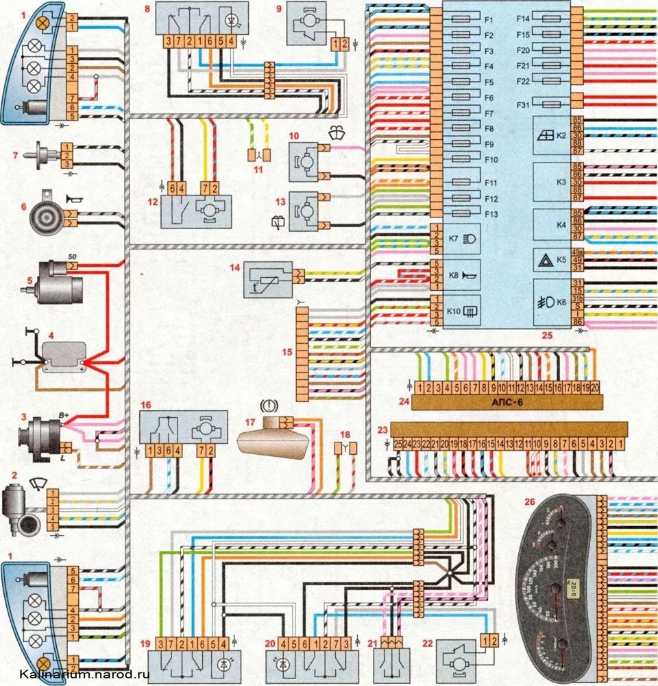 Проводка ваз приора. Электросхема Калина 1118. Схема проводки ВАЗ 1118. Схема электрооборудования ВАЗ 1118.