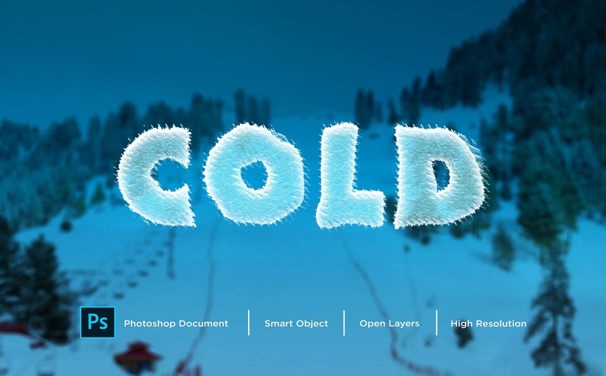Cold design. Cold текст. photoshop layers 3d. cold wild effect. paper text effect.