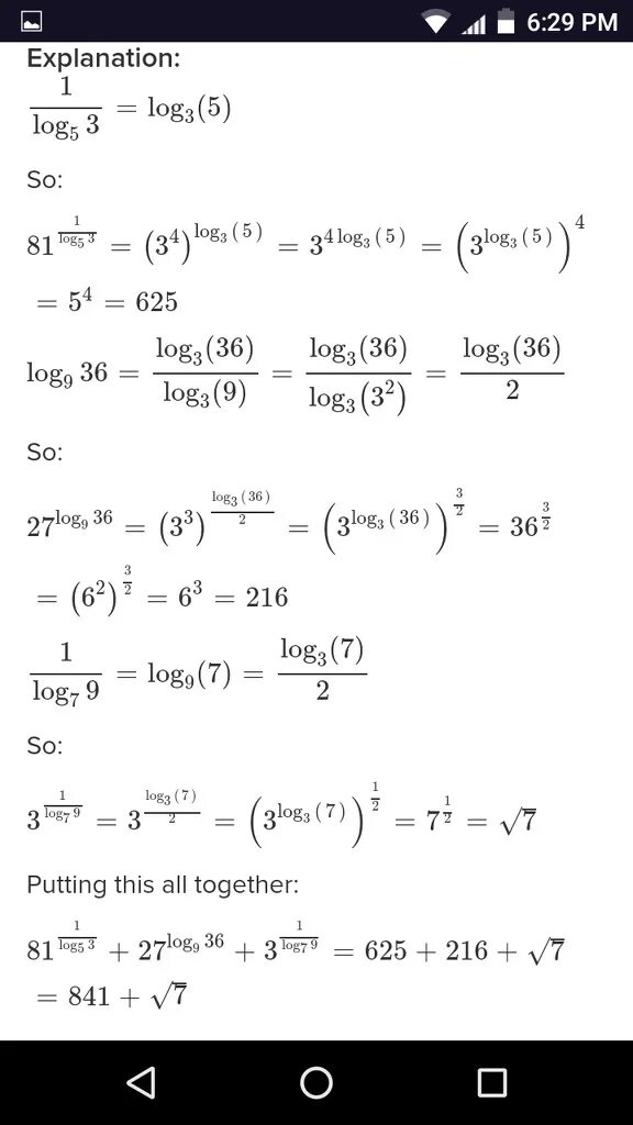 3^1/3log3(625). Log5 625. Log5 625 log 0.05 8000.