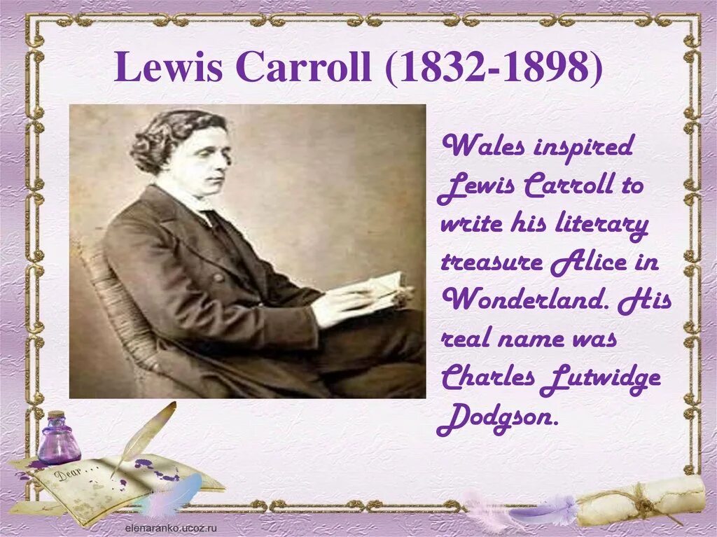 Л кэрролл 5 класс. Льюиса Кэрролла (1832–1898). Льюис Кэролл биография. Л Кэрролл биография.